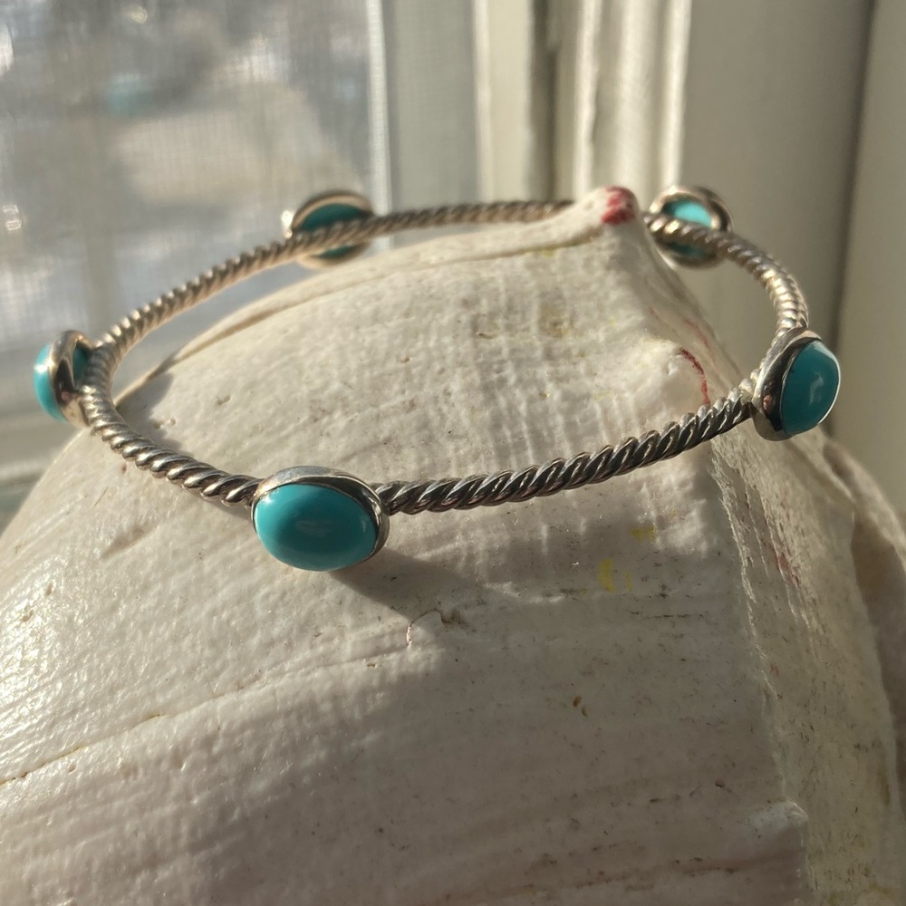 Teal and Metal Bangle
